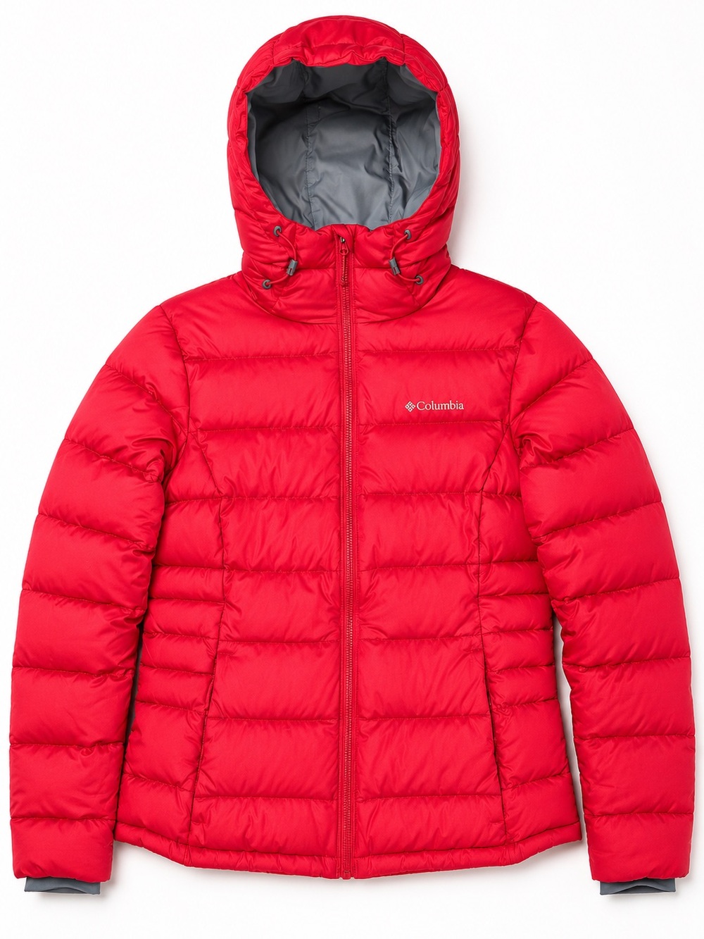 Columbia Omni-Heat 650 Fill Down Hooded Puffer Jacket Winter Coat Red Small